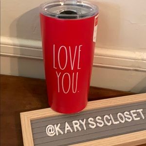Rae Dunn Valentines RED tumbler LOVE YOU 17oz